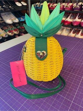 RARE Betsey Johnson Crossbody Pineapple Purse